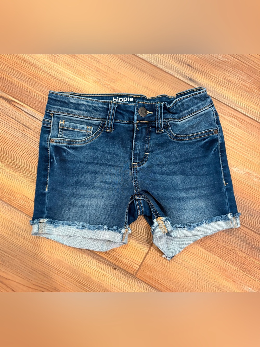 Hippie Girl size 8 Dark Blue Adjustable Denim Cutoff Jean Shorts